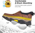 UPIShi Men's Hands Free Slip On Leather Loafers Work Casual Cushioning Shoes Zevon