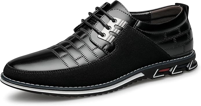Men's Premium Leather Oxford Derby Dress Shoes Comfort Business Casual Loafers Zevon